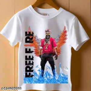 Free Fire Half Sleeve Kids Tshirt in White colour cool design kids tshirt Half sleeve tshirt free fire t-shirts kids tshirt papa ki jaan indo west tshirt free fire Kids tshirt anime tshirt lavendar tshirt Lavender Mustred Kids Free Fire Anime Kids Gaming Round Neck tshirt