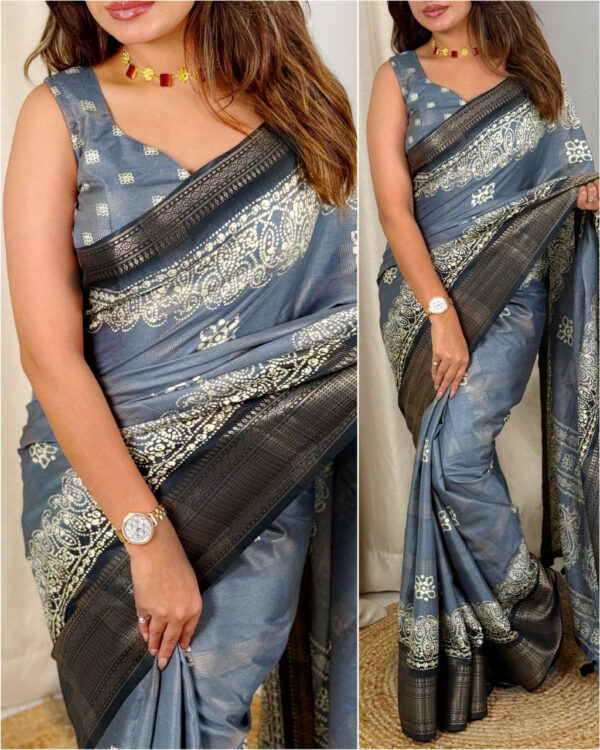 Shree Indian Exports Exclusive Traditional Banarasi Gold Zari Weaving Wedding Special Saree Made in India for Bride Wear - Image 3